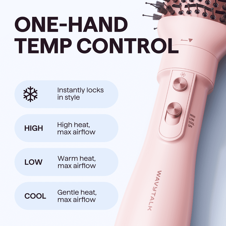Wavytalk 5-in-1 Hair Dryer Brush, Pink photo 4