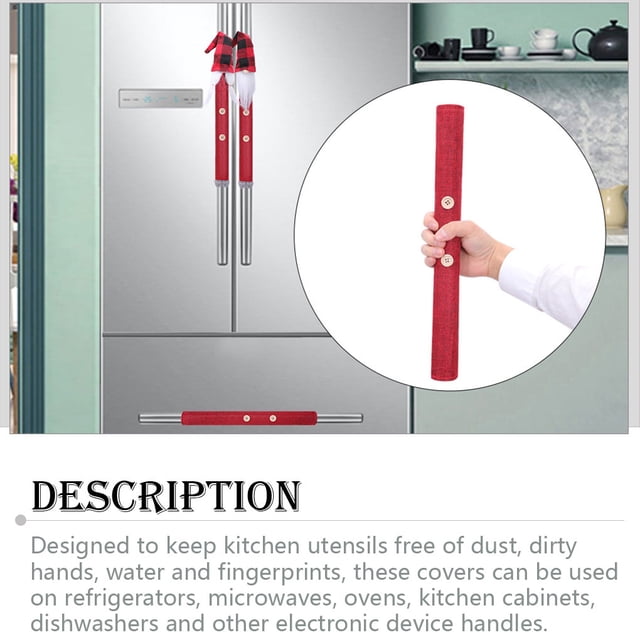 8 Pieces Refrigerator Handle Cover Christmas Oven Dust-proof Protector Dust-proof Protector Cartoon Decor Cartoon Holiday Party Decoration for Home Kitchen