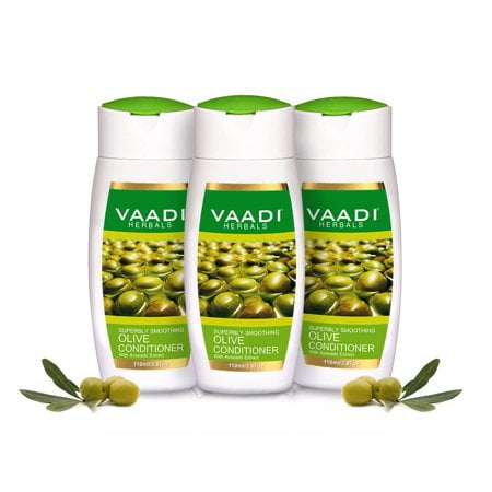 Silky Smooth Conditioner ? Olive Oil Conditioner With Avocado Extract ? Herbal Conditioner ? Sulfate Free ? Scalp Therapy ? Moisture Therapy ? All Natural ? 3X110 Ml(11.7 Oz) - Vaadi Herbals