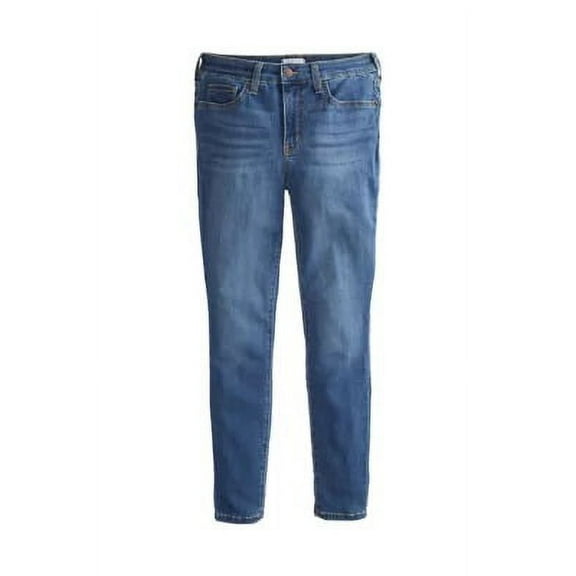 Crown & Ivy LAKE WASH Women's Petite Mid Rise Skinny Jeans, US 12P