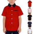 thumbnail image 5 of KAUOD Boys Short Sleeve Dress Shirts Color Block Button Down Suit Blouse Summer Trendy Casual Cute Polo Shirt, 5 of 5