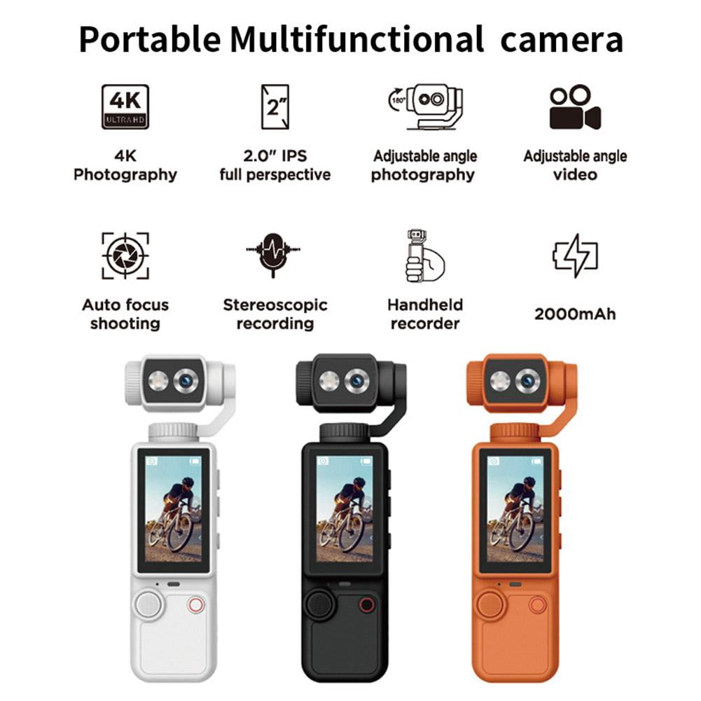 4K HD 180° Rotatable Handheld Camera Mini Video & Audio Pocket Camera Ideal for Outdoor, Bike, Travel, 32GB Included