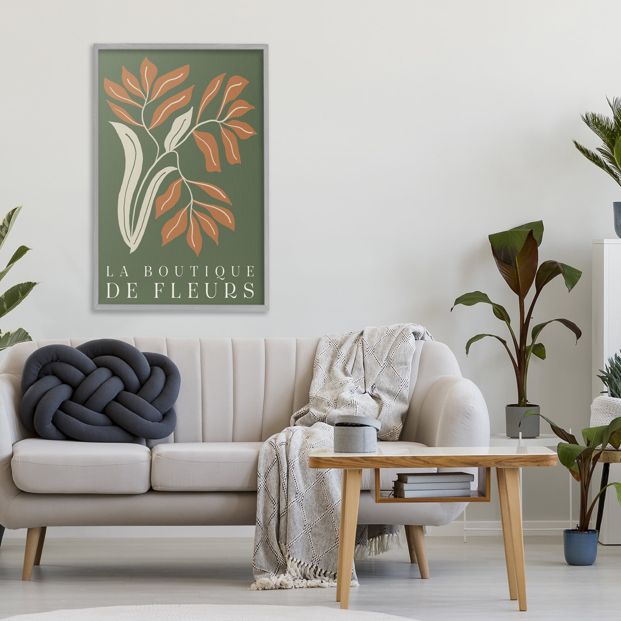 Stupell Industries Flower Shop Midcentury Minimal Gray Framed Giclee Art, design by Emily Navas