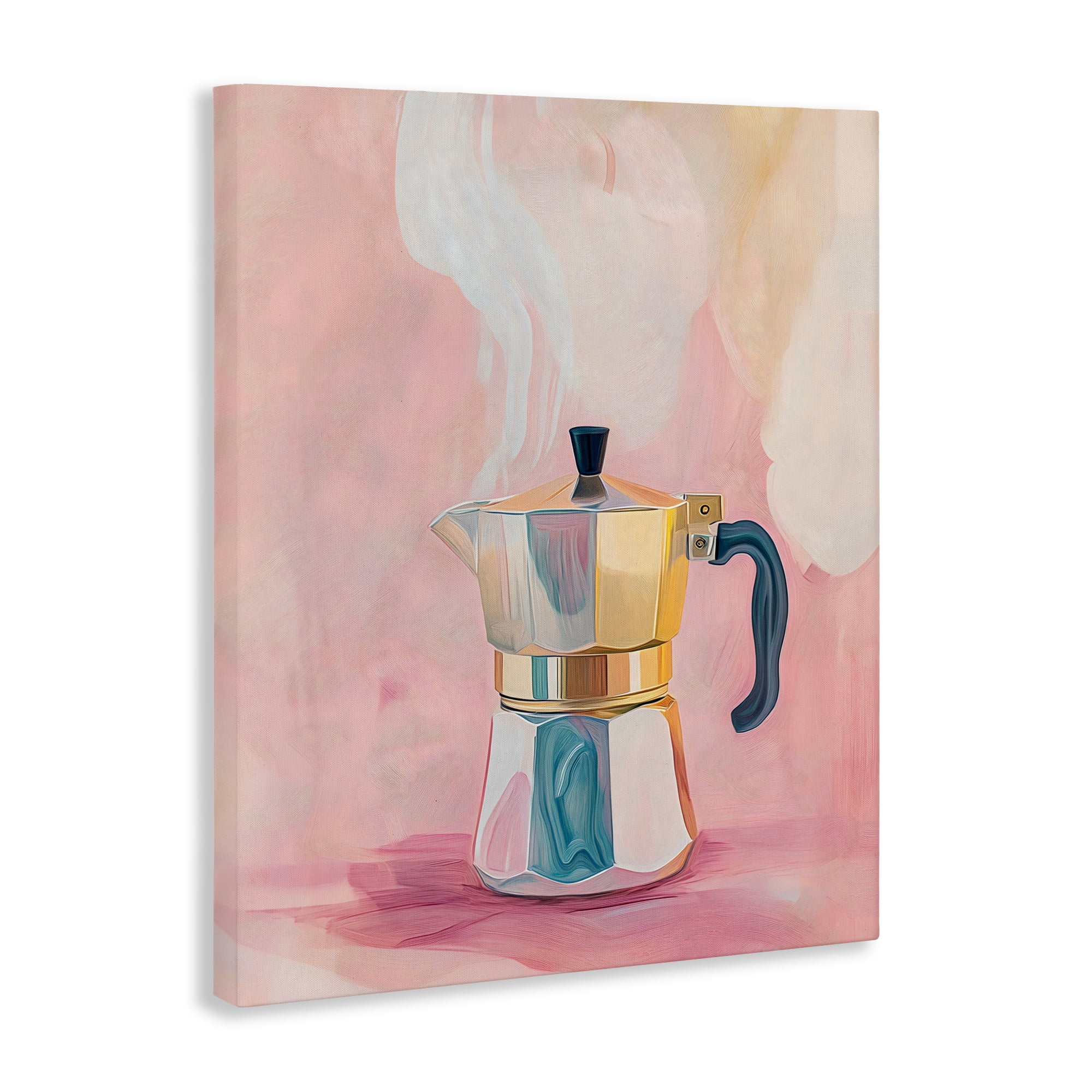 Stupell Industries Vintage Coffee Maker on Pink Canvas Wall Art, design by The Prints Vibe