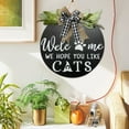thumbnail image 5 of Welcome Round Wooden Hanging Sign with Bow Decorative Pet Friendly Door Art, 5 of 7