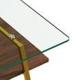 thumbnail image 6 of Miniyam 38" Modern Glass Coffee Table with Storage Shelf for Living Room, Brown&Brown, 6 of 7