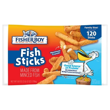 Fisher Boy Crispy Breaded Fish Sticks Made from Minced Fish, 60 oz., 120 per Bag (Frozen)