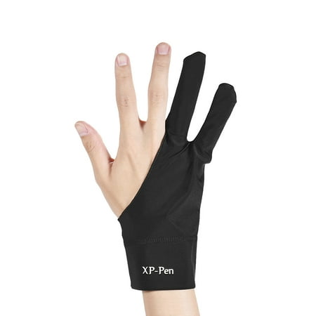 XP-PEN Artist Tablet Drawing Glove Anti-fouling Black Two-Finger Suitable for Right & Left Hand for Graphics Drawing