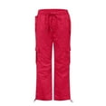 thumbnail image 4 of Up to 50% off Horkkom Sweatpants Women Wide Leg Solid Color Elastic Waist Drawstring Cargo Pants Casual Workout Sweat Pants with Pockets, 4 of 8