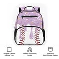 thumbnail image 6 of KUIFORTI Purple Ice Cream Baseball Toddler Backpack Boys Kids School Bag with Side Pockets Adjustable Straps Lightweight for Preschool Kindergarten Back to School Gifts, 6 of 7