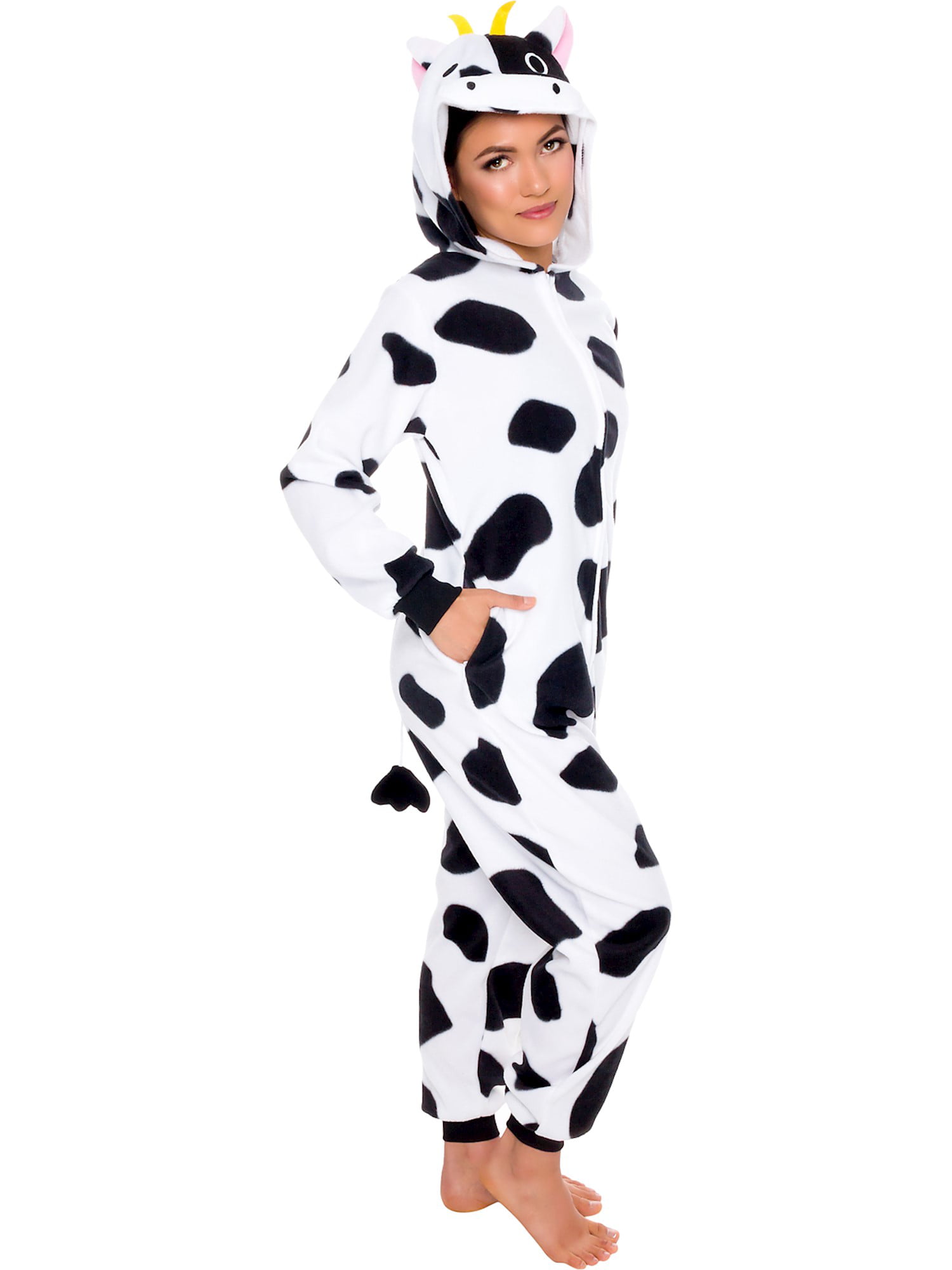 Silver Lilly Slim Fit Animal Pajamas Adult One Piece Cosplay Cow Costume