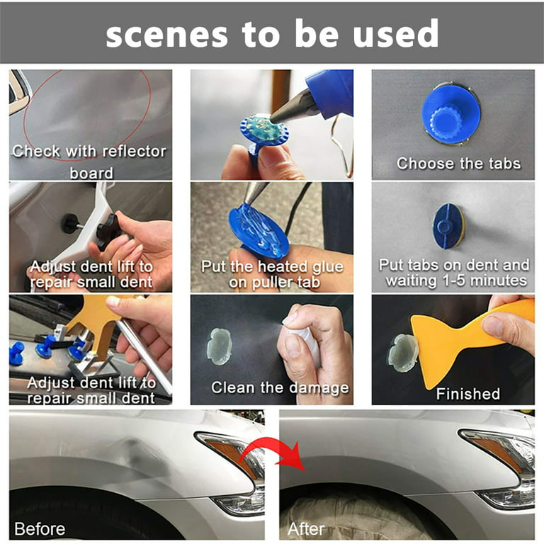 Dent Removal Tool, 53 Pcs Paintless Dent Repair Tools, Golden Lifter Puller  Car Dent Repair Kit