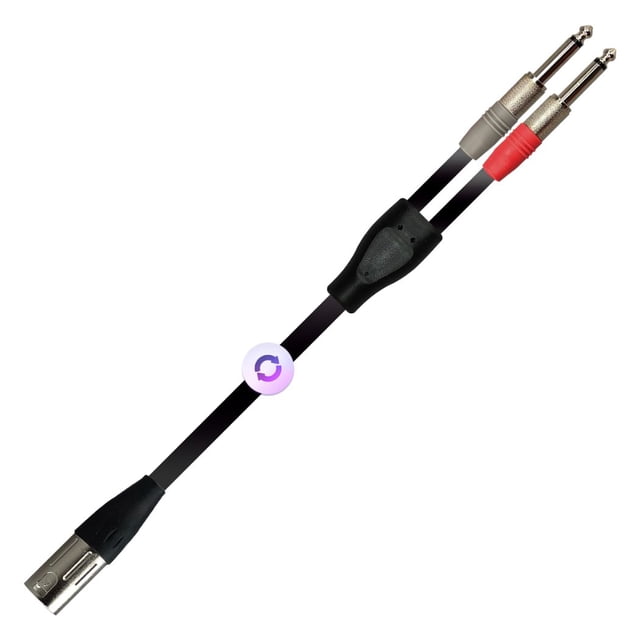 Cable para Audio SC137 6.3x2 Mono a 1 Cannon Macho XSS Bajo nivel de ruido, Negro