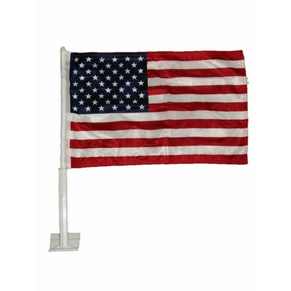 12x18 USA American Car Window Flag with Bracket - Double sided.