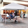 thumbnail image 3 of GVDV 10 ft x 10 ft Easy Pop up Outdoor Canopy Tent, Straight Legs Instant Canopy for Outside with Carrying Bag, White, 3 of 11