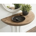thumbnail image 7 of Kate and Laurel Linsley Farmhouse Half Moon Console Table, 30 x 15 x 31, Rustic Brown and White, Charming Rustic Table For Storage and Display, 7 of 7