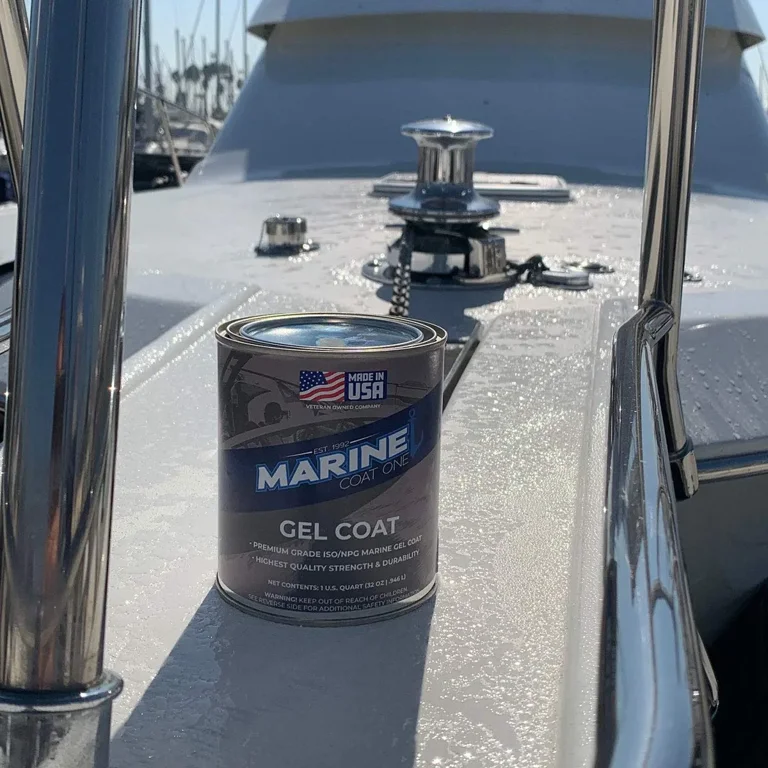 Marine Coat One Gel Coat Repair Kit for Boats, Repairs Nicks Holes on Fiberglass Hulls with MEKP Hardener for Hard Cure & Complete Color Match Kit (