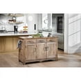 thumbnail image 2 of Cocina Kitchen Island in Brown Engineered Wood with Stainless Top, 2 of 5