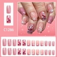 thumbnail image 2 of Christmas Press on Nails 24Pcs, Snowflake Wearable Spooky Fake Nails Set, Reusable False Nails with Double-Sided Stickers for Holiday Party Daily Wear Women Girls, Christmas Nail Art, 2 of 4