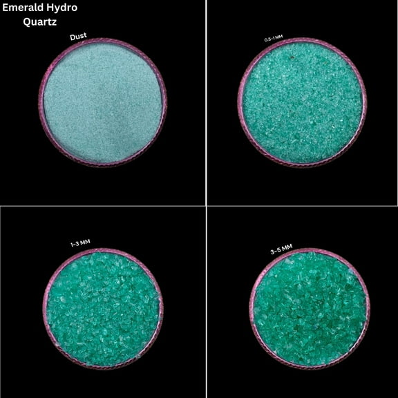 Crushed Emerald Hydro Quartz Coarse Gemstone All Size Perfect For Stone Inlay, Stone Healing Powder Woodwork Inlay Ring Inlay Crush Stone 0.5 to 1 MM 50 Gram ( 1.76 OZ )