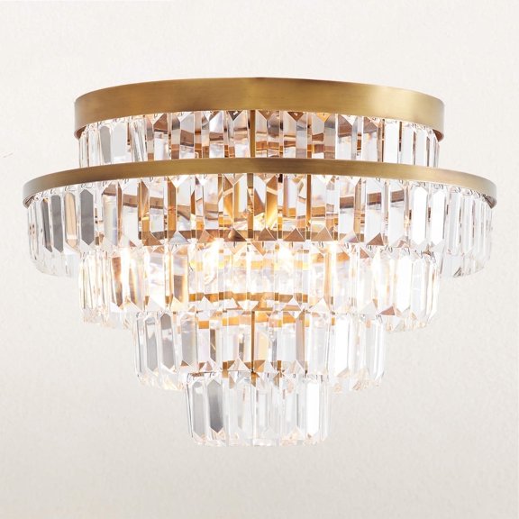 Elegant Crystal Flush Mount, Modern Design, Antique Bronze Finish, Suitable for Bedroom Ceiling, Bedroom Ceiling Light, Living Room Ceiling Light