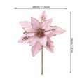 thumbnail image 2 of Pink Artificial Flower Christmas Ornament with Glitter Sequin Petals, Pastel Pink, for Holiday Tree and Home Display, Christmas Decoration, 2 of 4