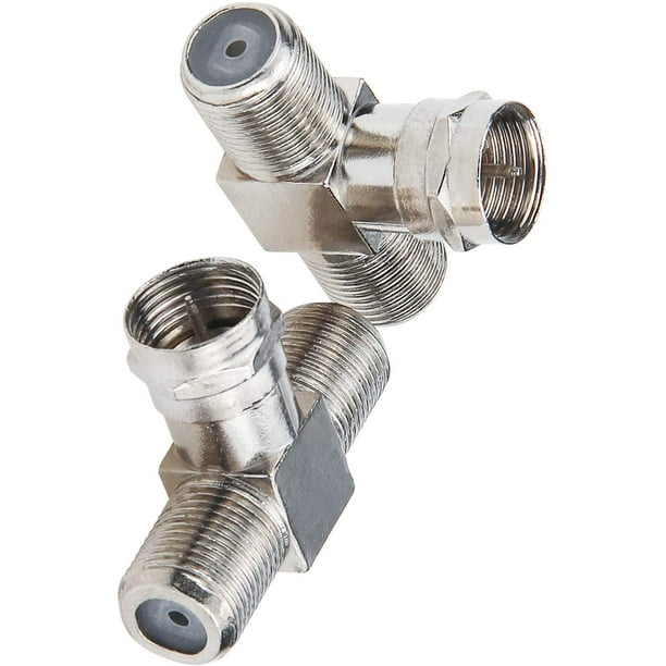 TV Cable Splitter, Antenna Splitter 2 in 1 Out RG6 Male to 2 F Female 3