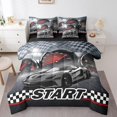 thumbnail image 1 of Erosebridal Geometric Buffalo Bed in a Bag Full size,Fast Car Bed Set,Racing Car Decoration,Reversible,7pcs, 1 of 1