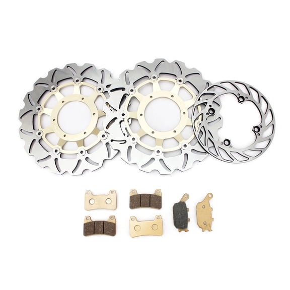 For Honda CBR600RR 2005 2006 Front Rear Brake Discs Rotors Pads CBR 600 RR Gold