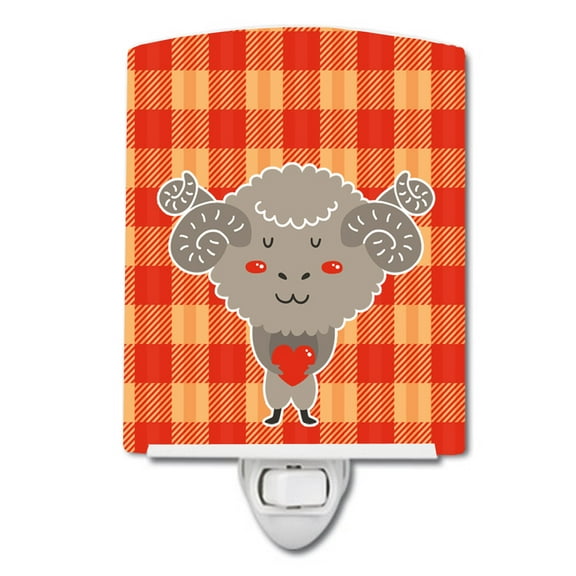 Carolines Treasures BB6738CNL Ram with a Heart Ceramic Night Light