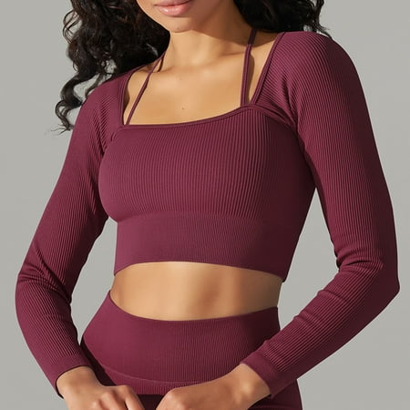 pstuiky Sports Bras  Women s Sports Tops With Chest Pad Quick Dry Long Sleeve Yoga Clothes Nursing Bra Underwear Clearance Sale