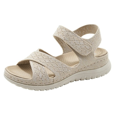 

Ediodpoh Women s Sports and Leisure Sandals New Hollow Thick Bottom Women s Sandals Sandals Women Beige 8(40)