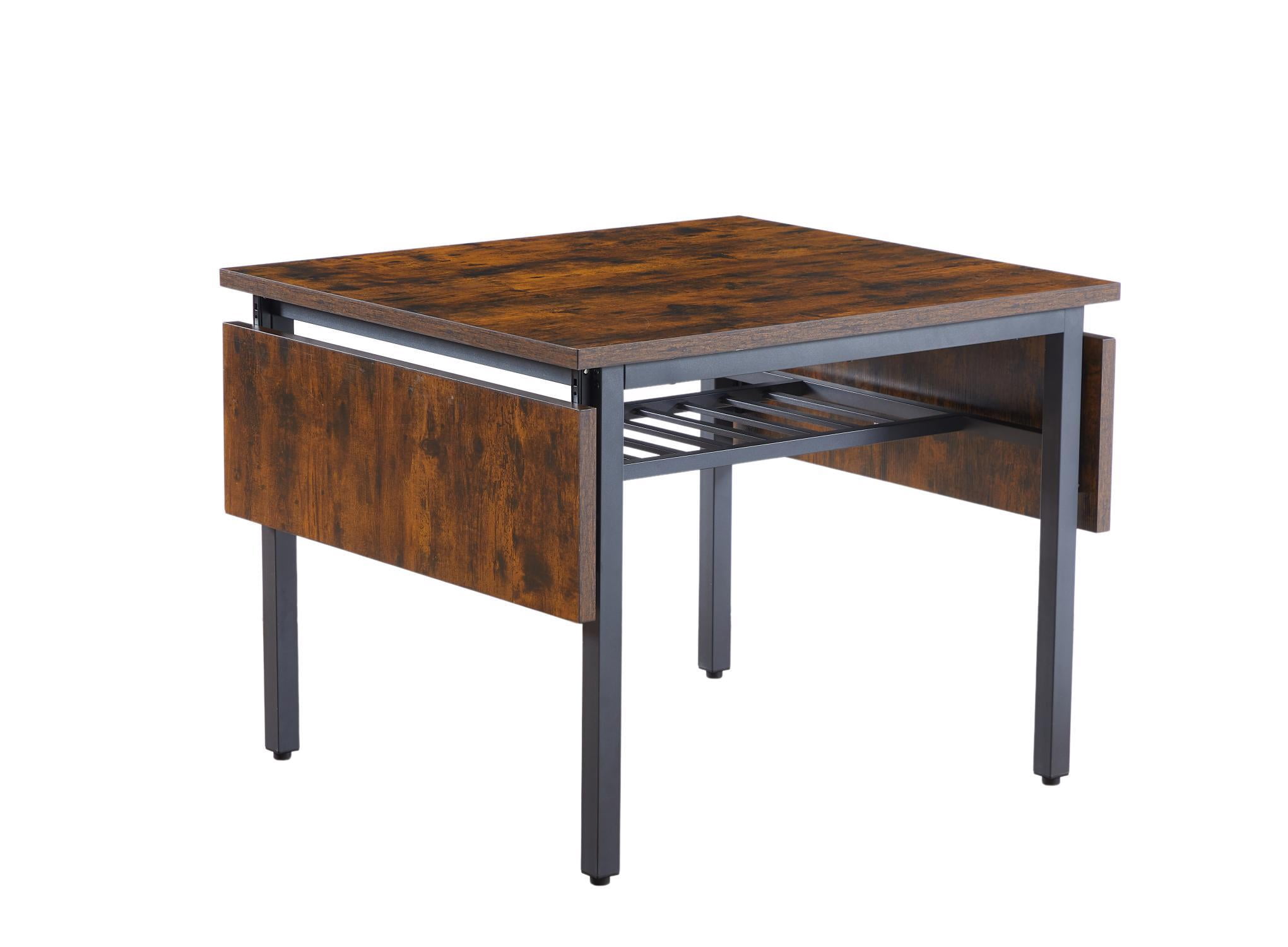 DEALTOPS 63.2'' x 35.5'' Folding Dining Table, 1.2 inches thick table top, Perfect for Dining Room, Living Room-Brown