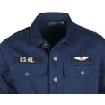 thumbnail image 2 of Polo Ralph Lauren Men's Herringbone Airforce Military Style Cotton Jacket Shirt (Navy, Large), 2 of 3