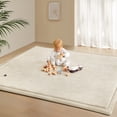 thumbnail image 3 of Teler Baby Play Mat for Floor, 1.3" Thick Foam 50"×50" Playmat, Ultra-Soft Plush Feel & Non-Slip Backing Safe for Infants, Toddlers Crawling, Beige, 3 of 9