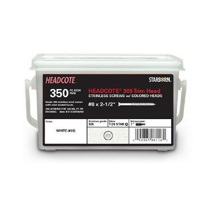 

Starborn Starborn STX39T08250 Headcote Trim Head Deck Screw #8 x 2-1/2 White