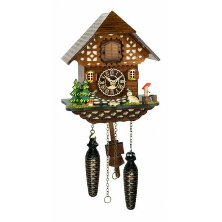 Quartz Cuckoo Clock Black forest house with music TU 4281 QM