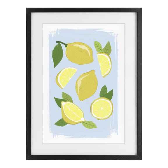 Stupell Industries Pastel Summer Lemons Black Framed Print Under Glass, design by Martina Pavlova