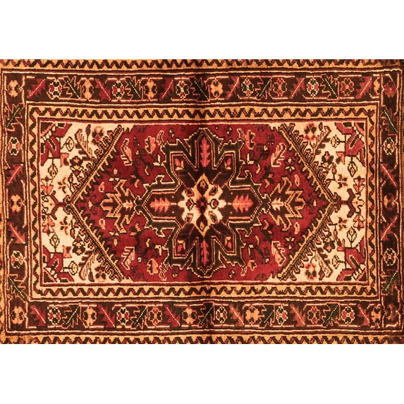 Ahgly Company Indoor Rectangle Persian Orange Traditional Area Rugs, 4' x 6'
