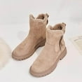 thumbnail image 4 of HaiMao Winter Boots for Women Snow: Comfortable Zipper Suede Warm Fur Lined Ankle Booties Non Slip Outdoor Womens Boot Khaki 9(43), 4 of 4