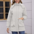 thumbnail image 2 of Raincoat for Women Waterproof with Hood Lightweight Fleece Raincoat for Hiking Trendy Windbreaker Outdoor Rain Jacket, 2 of 7