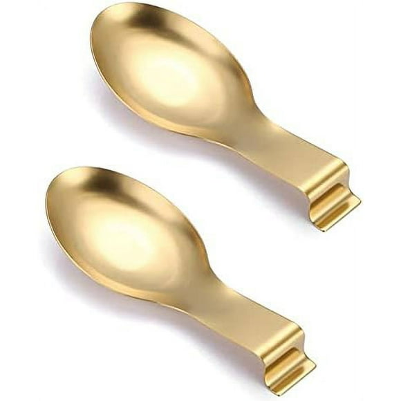 2 x Spoon Rests Ladle Holders Silver Stainless Steel for Spatula Cooking Utensil Tool