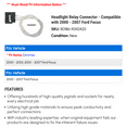 thumbnail image 2 of Headlight Relay Connector - Compatible with 2000 - 2007 Ford Focus 2001 2002 2003 2004 2005 2006, 2 of 2