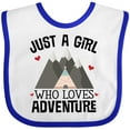 thumbnail image 3 of Inktastic Just a Girl Who Loves Adventure Girls Baby Bib, 3 of 4