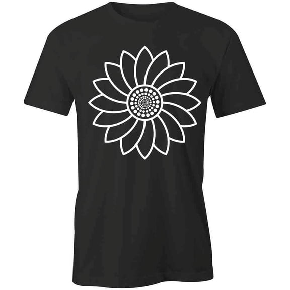 Sunflower T-Shirt | Pretty Flower Black Tee Gift
