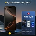 thumbnail image 2 of [2 Pack][Full Coverage] Cnarery Privacy Screen Protector for iPhone 16 Pro 6.3 inch, Anti Spy Tempered Glass with Installation Frame Anti-peeping Easy Installation, 2 of 7
