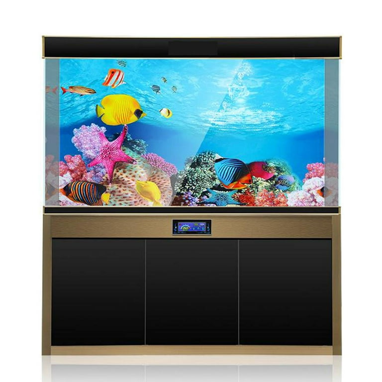 3D Effect Fish Tank Background Aquarium Backdrop Landscape Sticker Wallpaper 60x102cm