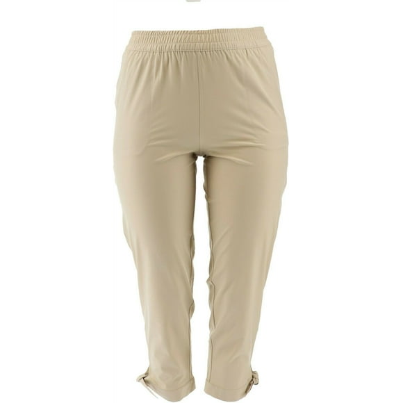 Lemon Way On-the-Move Stretch Tech Crop Pant TAUPE XS NEW 655-868
