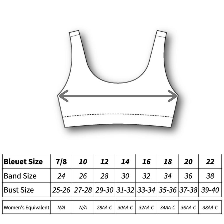 Bleuet Aster Tank Organic Girls Bra Ultra-soft Seamless Reversible First  Teen Bra, Sizes 8-22, 1-Pack