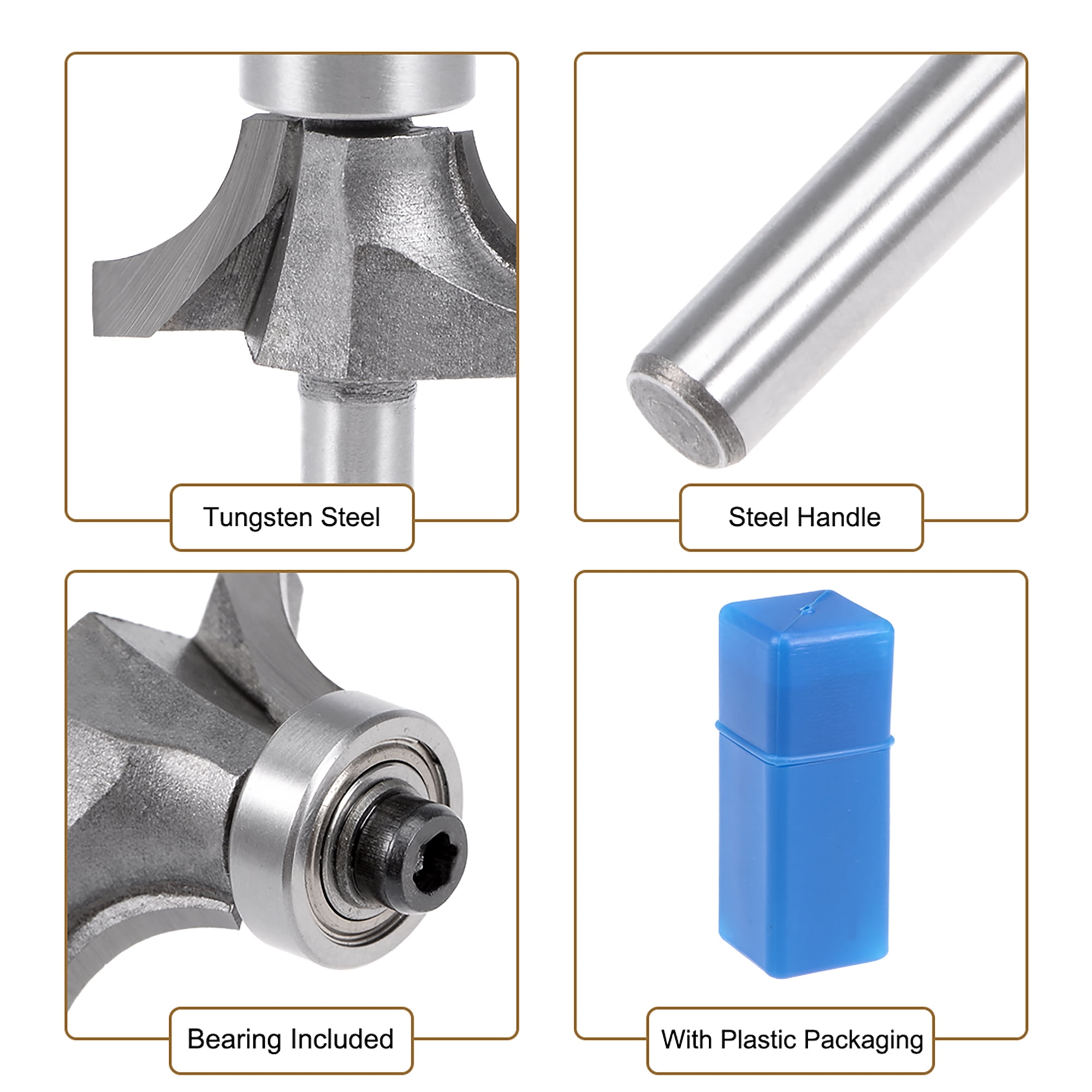 Router Bit 1 4 Shank 5 8 Inch Dia Round Corner Tungsten Steel Walmart Com